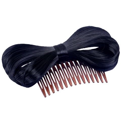 Bow Hair Extension Bowknot Black Comb Clip Fashion Hairpiece Party