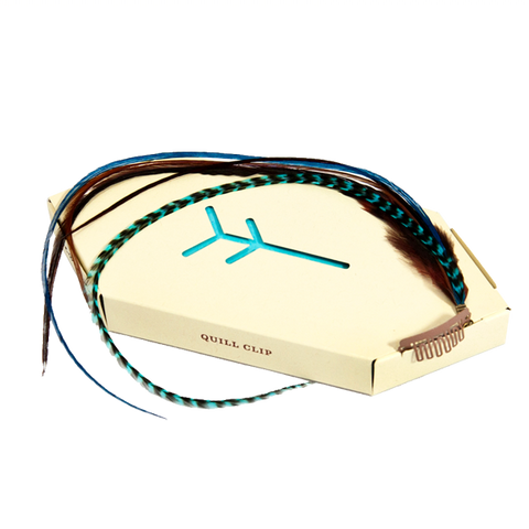 Fine Featherheads Turquoise Quill Clips