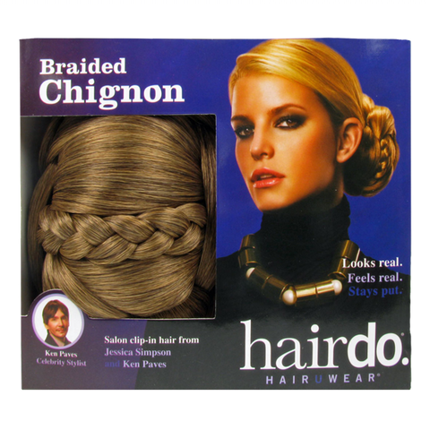 Jessica Simpson Hairdo Braided Chignon Clip In On Bun Hair Dark Blonde