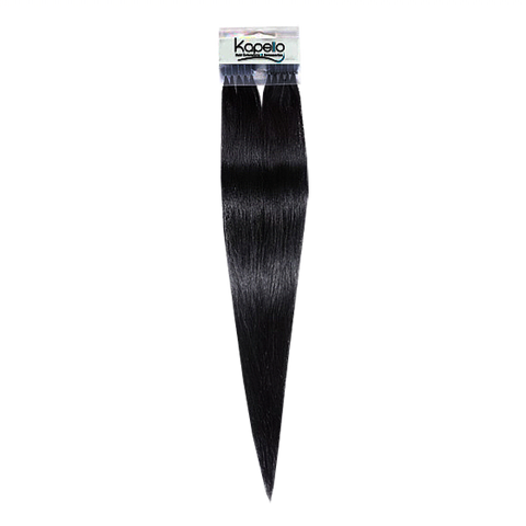 Jet black 18 inches straight pre taped european remy hair extensions