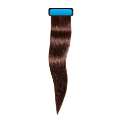 Chocolate brown 18 inches straight pre taped european remy hair extensions